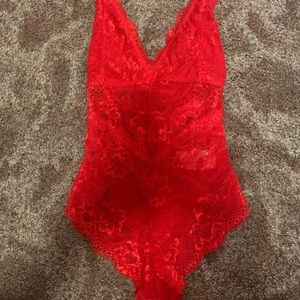 Red Lace Bodysuit